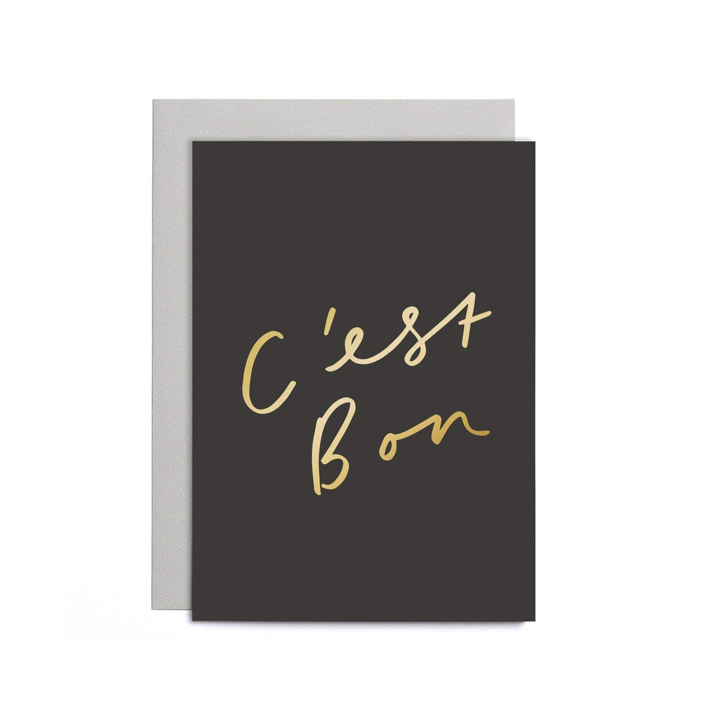 C'est Bon Small Card - Hand-lettered Gold Card 90 x 120 mm
