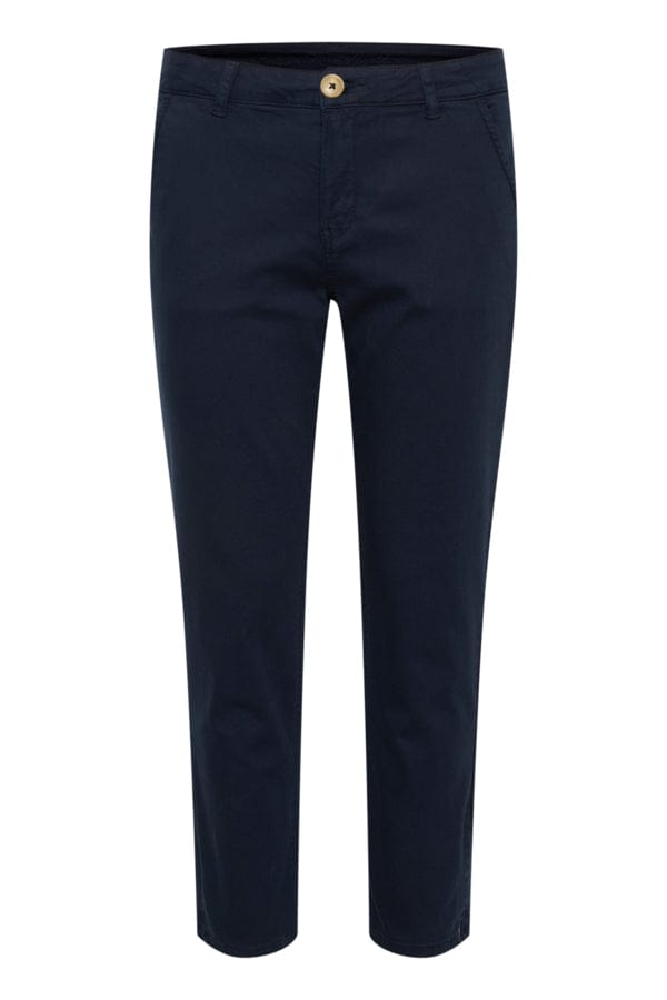 Culture Cotton Chino Trousers Navy Blue