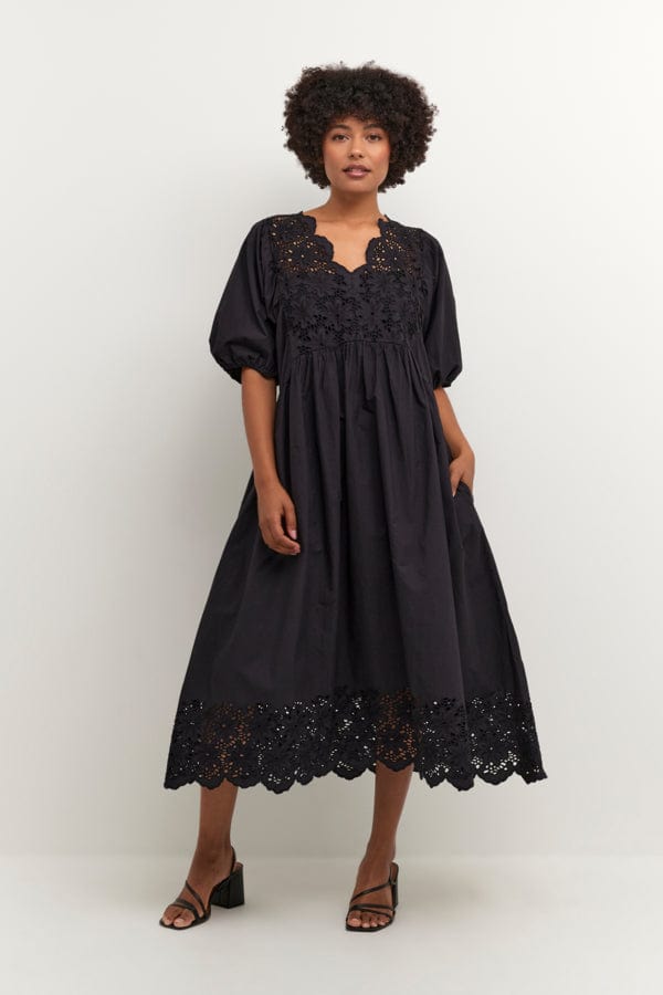 Culture Crochet Detail Dress Black