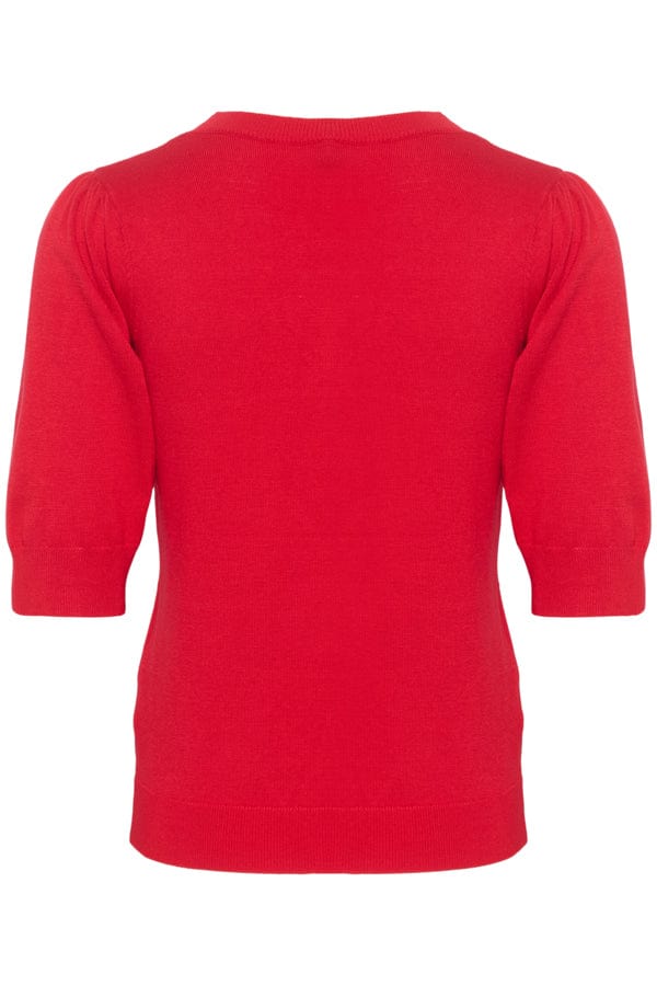 Culture Short Sleeved Fine Knit Red