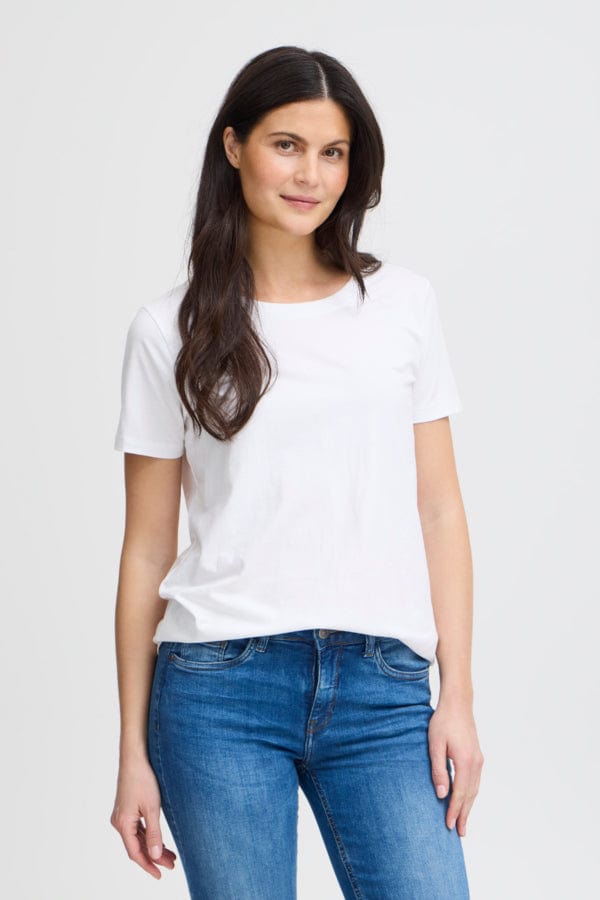 Fransa Cotton T-Shirt White