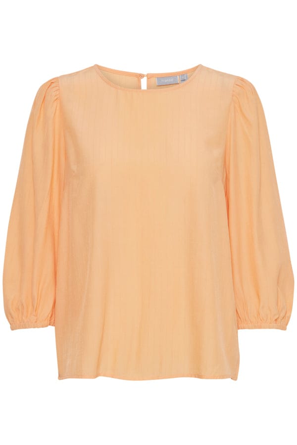Fransa Cropped Sleeve Blouse Apricot
