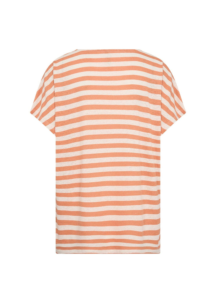 Soya Concept Stripe T Shirt Coral Ivory