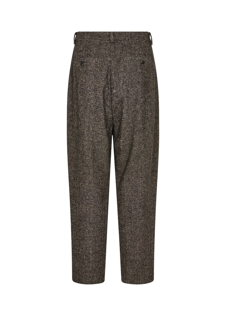 Soya Concept Tweed Tapered Trouser Brown