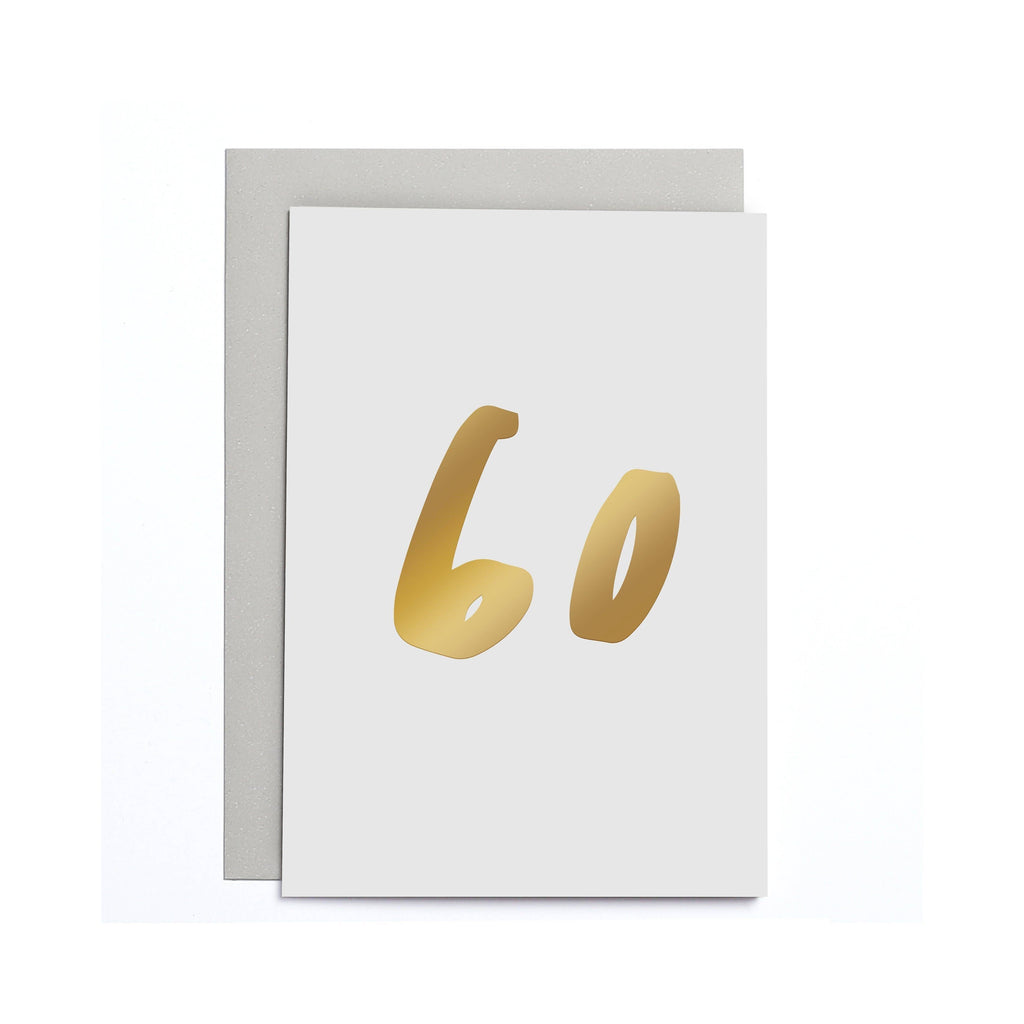 60th Birthday Small Card - Stylish Age Greeting Card 90 x 120 mm