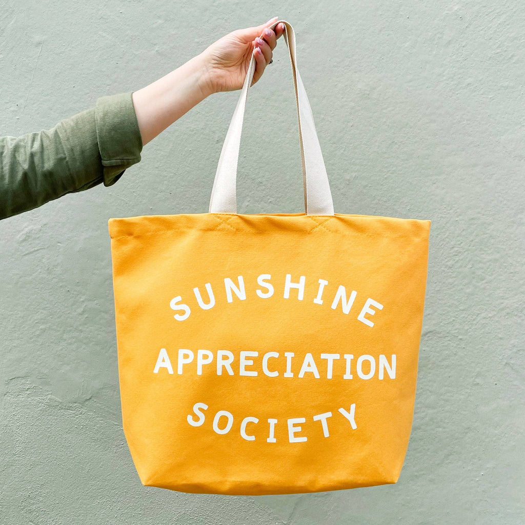 Alphabet Bags - Sunshine Appreciation Society - Yellow Canvas Tote Bag