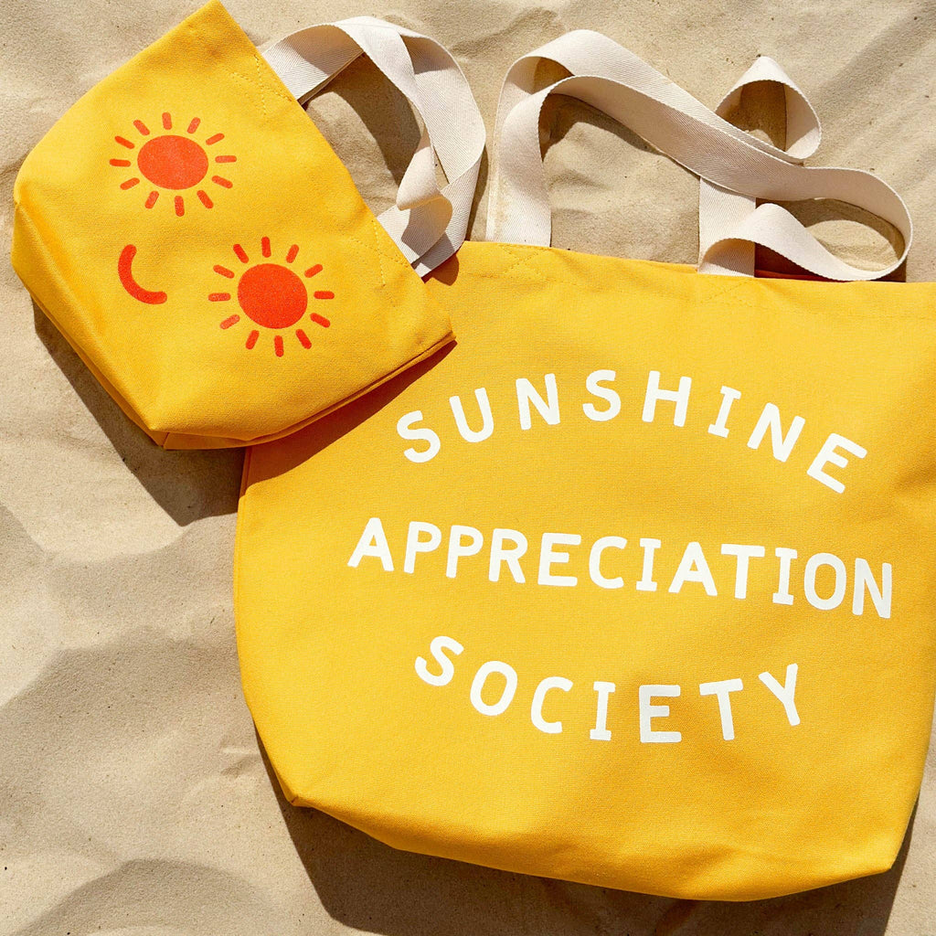 Alphabet Bags - Sunshine Appreciation Society - Yellow Canvas Tote Bag