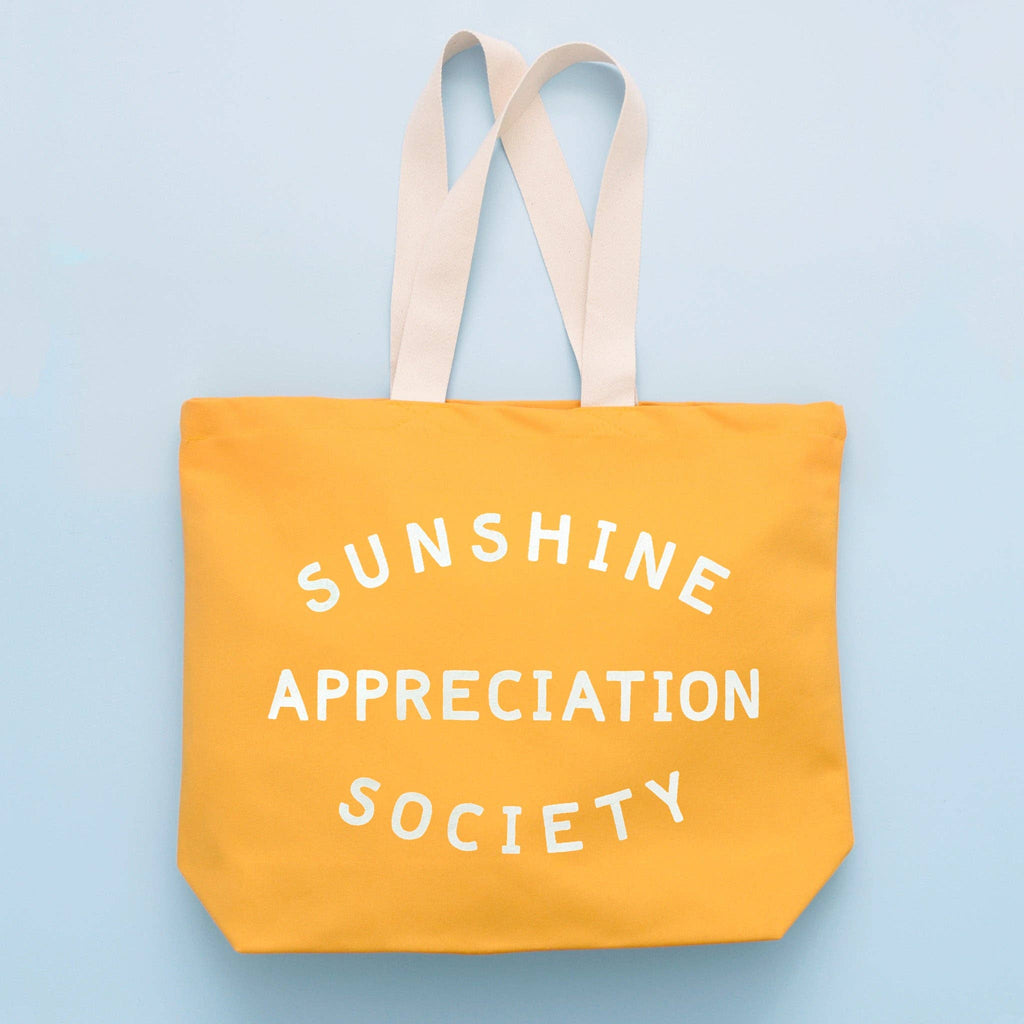 Alphabet Bags - Sunshine Appreciation Society - Yellow Canvas Tote Bag