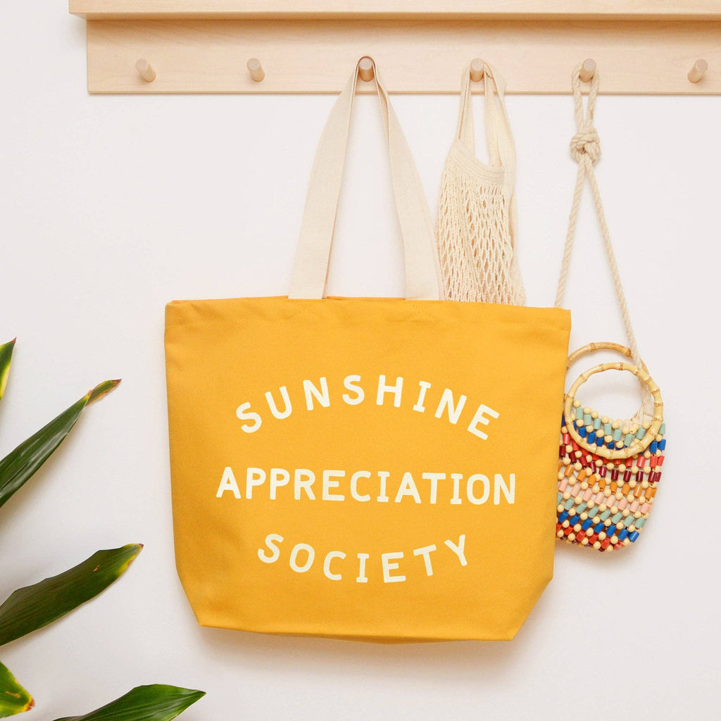 Alphabet Bags - Sunshine Appreciation Society - Yellow Canvas Tote Bag