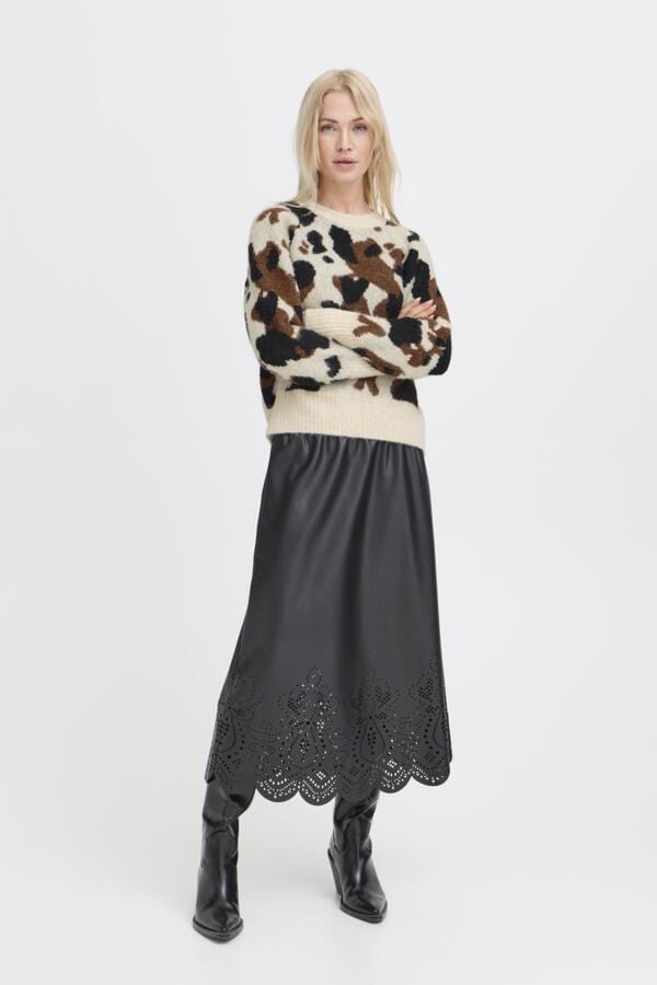 b young Cow Print Jumper Multi