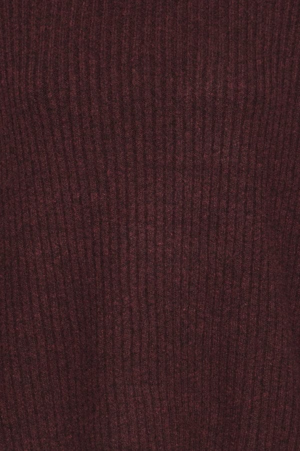 b young Cow Roll Neck Jumper Plum