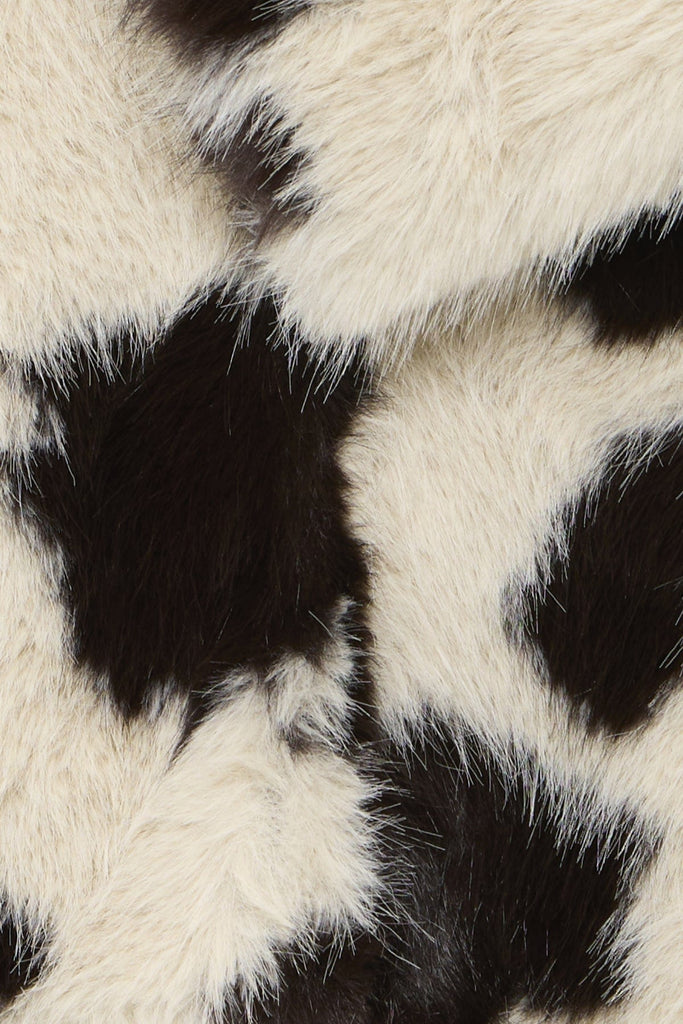 b young Printed Faux Fur Coat