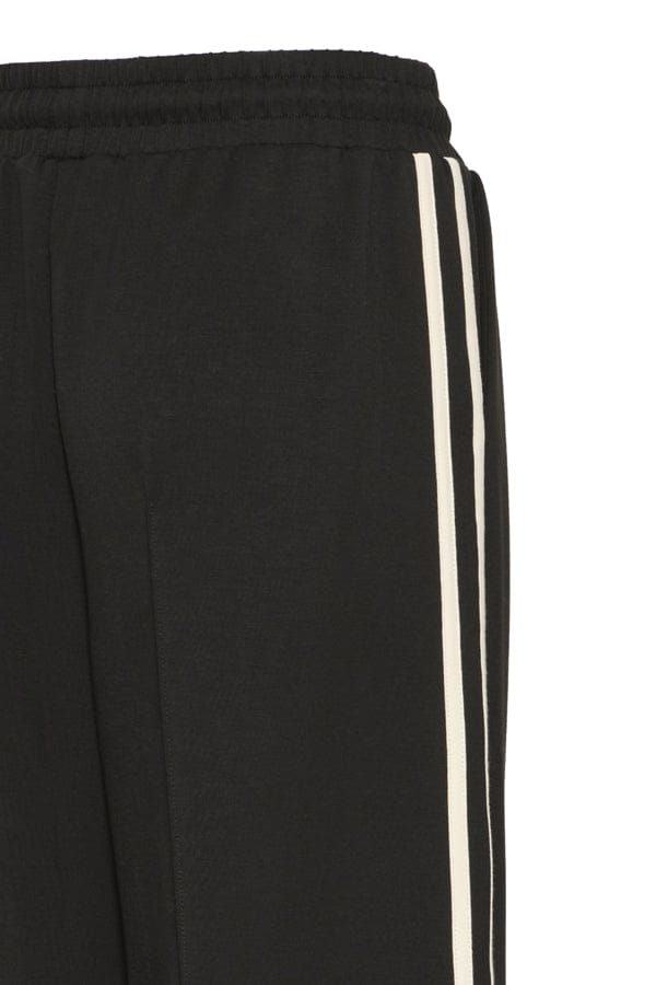 b young Relaxed Side Stripe Trousers Black White