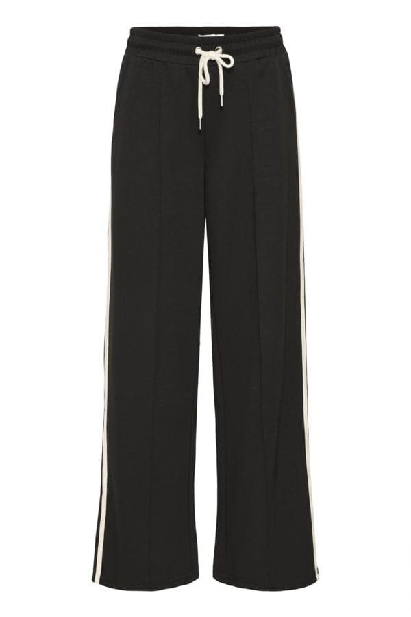 b young Relaxed Side Stripe Trousers Black White