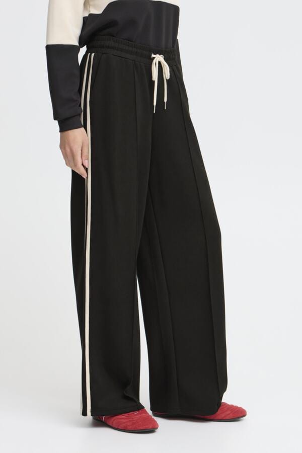 b young Relaxed Side Stripe Trousers Black White XS