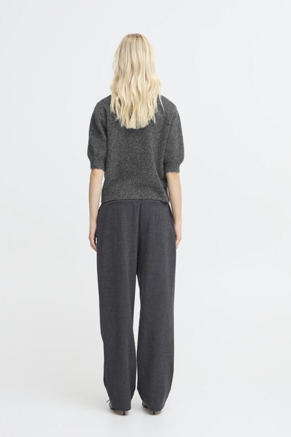 b young Short Sleeved Cardigan Dark Grey
