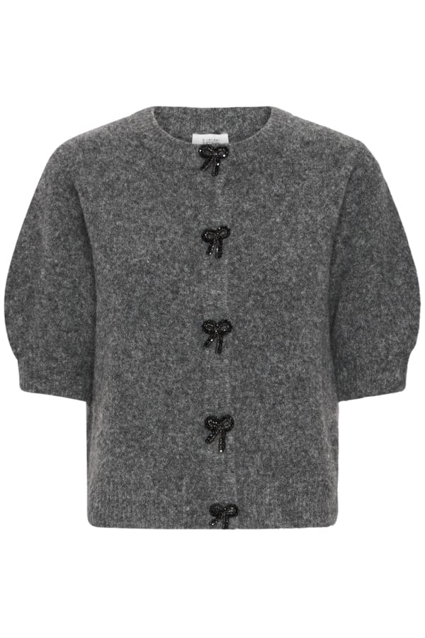 b young Short Sleeved Cardigan Dark Grey