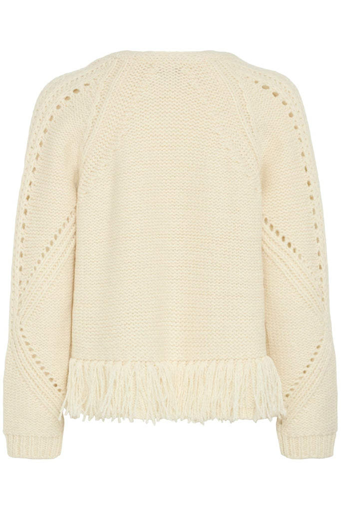 b young Tassle Tie Cardigan Cream
