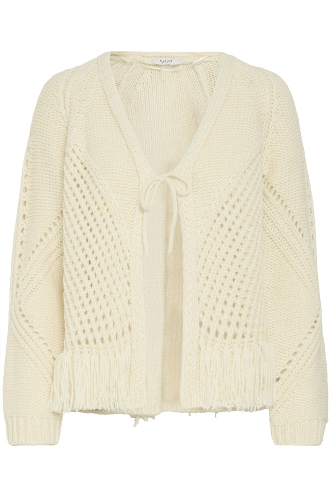 b young Tassle Tie Cardigan Cream