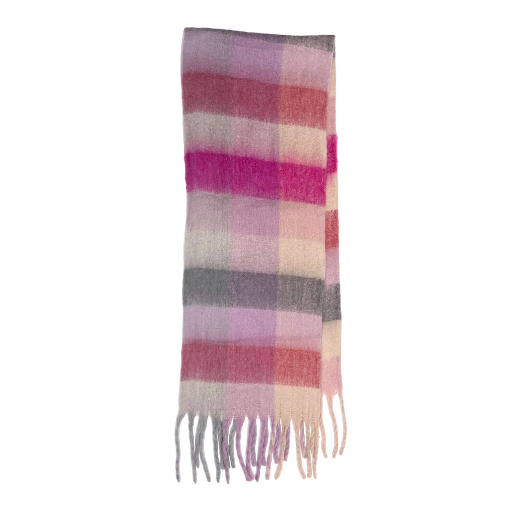 Check Tassle Scarf Brights