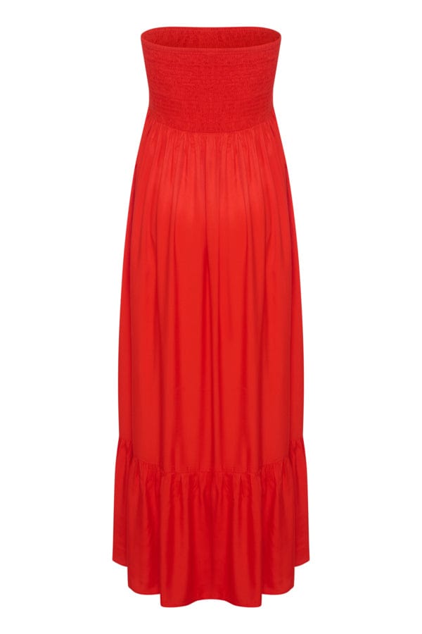 Culture Bandeau Maxi Dress Red
