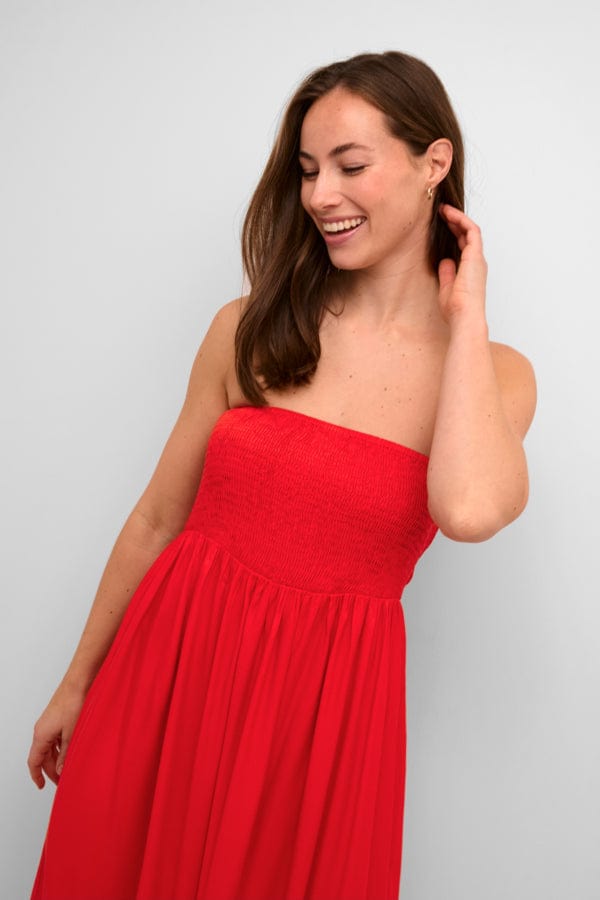 Culture Bandeau Maxi Dress Red