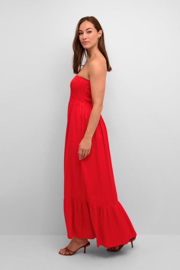 Culture Bandeau Maxi Dress Red