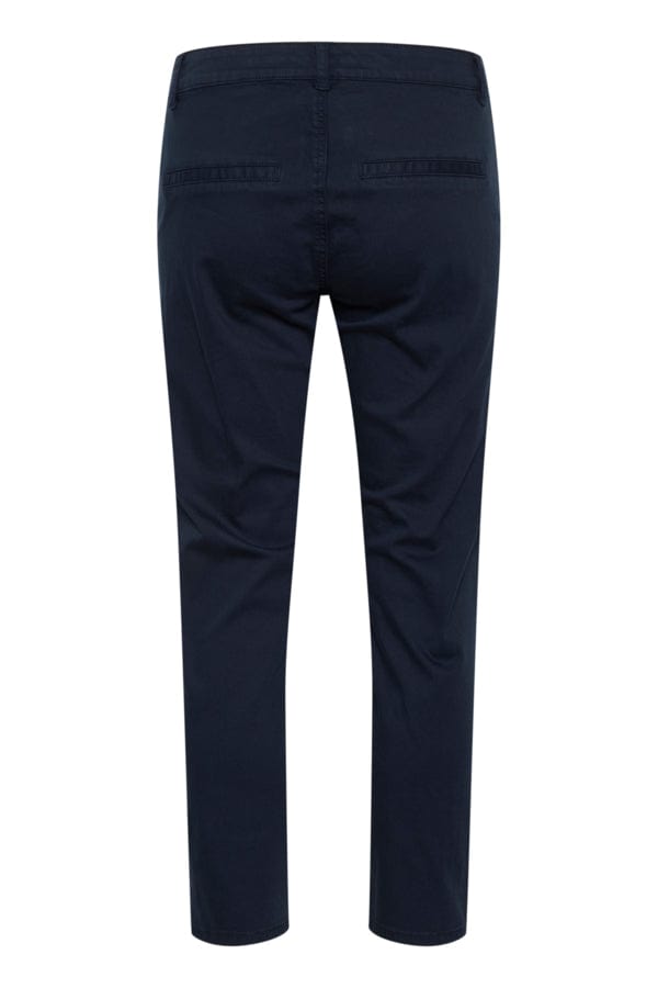 Culture Cotton Chino Trousers Navy Blue