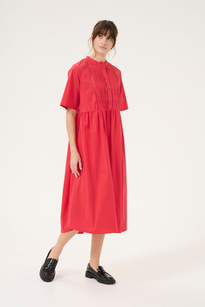 Culture Cotton Midi Dress Red