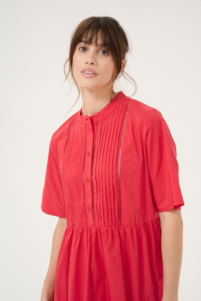 Culture Cotton Midi Dress Red