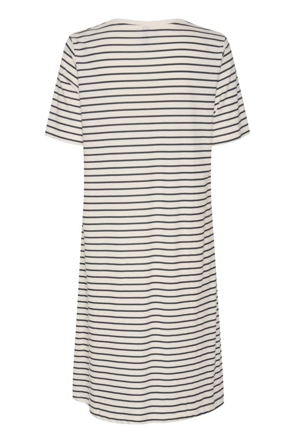 Culture Cotton Stripe T Shirt Dress Navy White