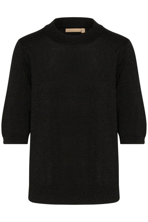 Culture Fine Knit Sparkly Top Black