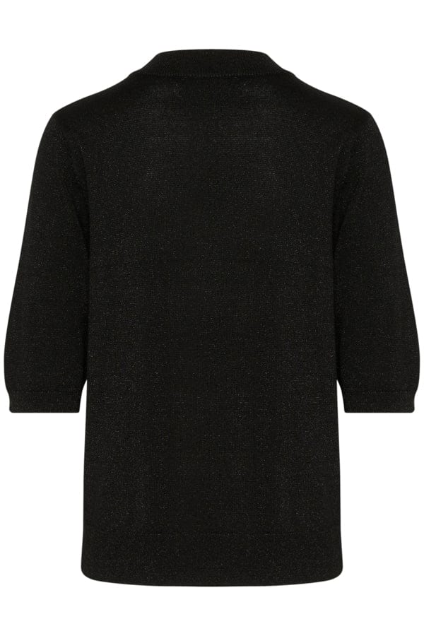 Culture Fine Knit Sparkly Top Black