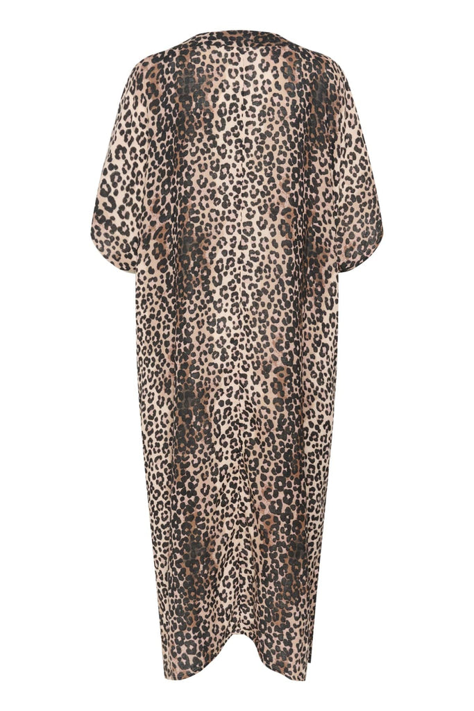 Culture Relaxed Cocoon Cotton Dress Leopard