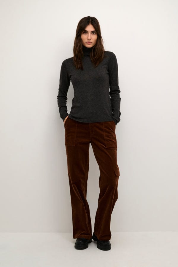 Culture Roll Neck Fine Jumper Dark Grey