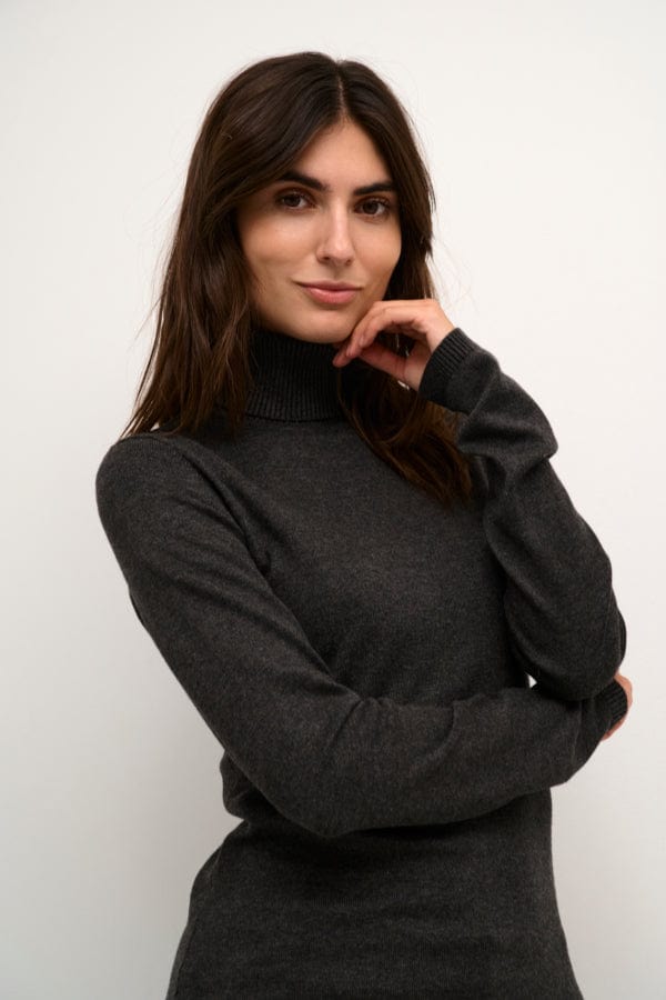 Culture Roll Neck Fine Jumper Dark Grey
