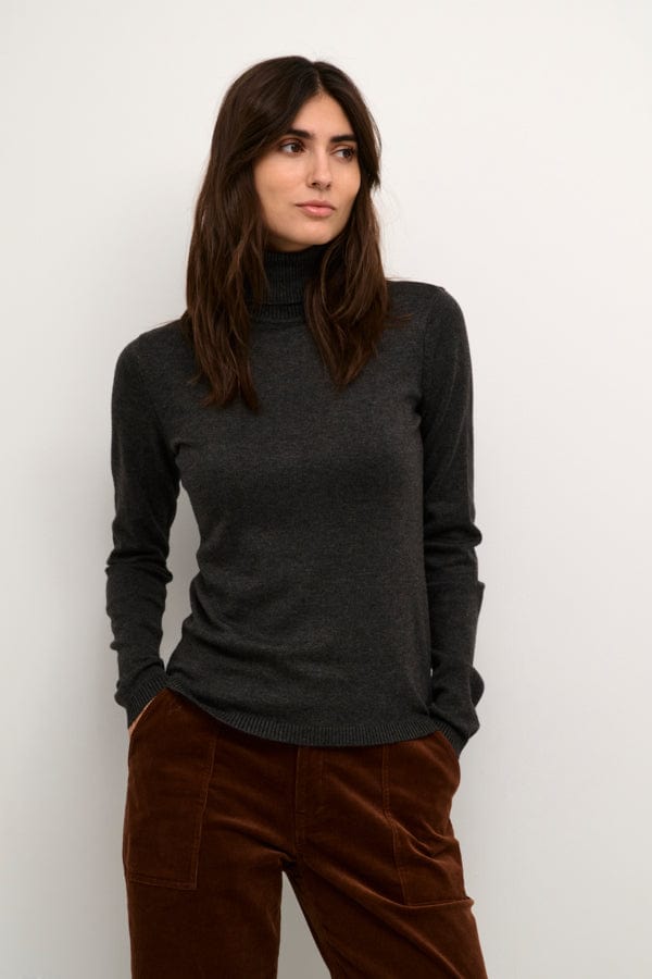 Culture Roll Neck Fine Jumper Dark Grey