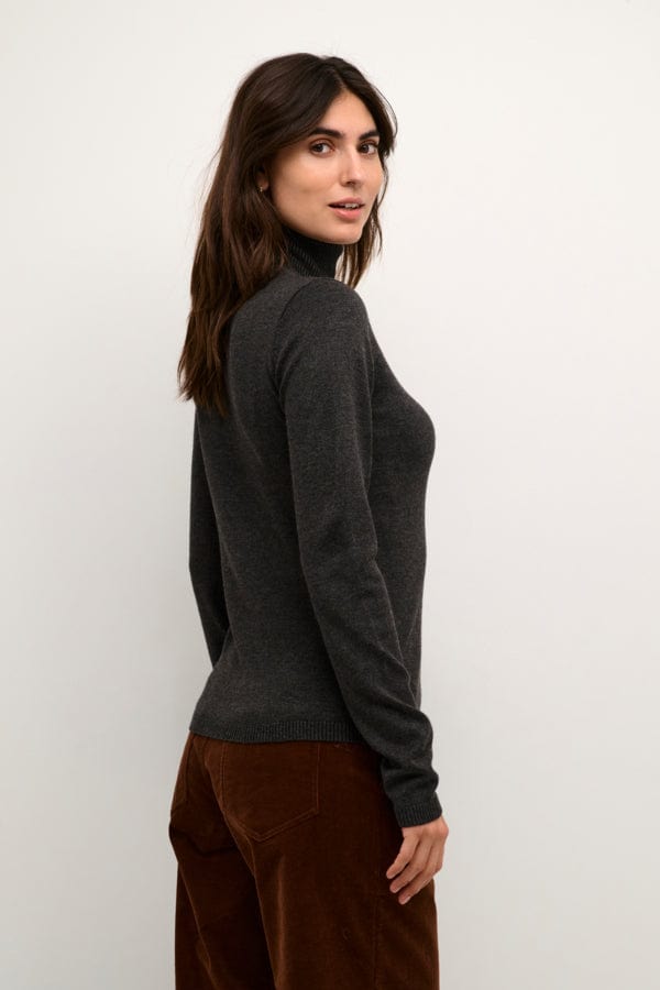 Culture Roll Neck Fine Jumper Dark Grey