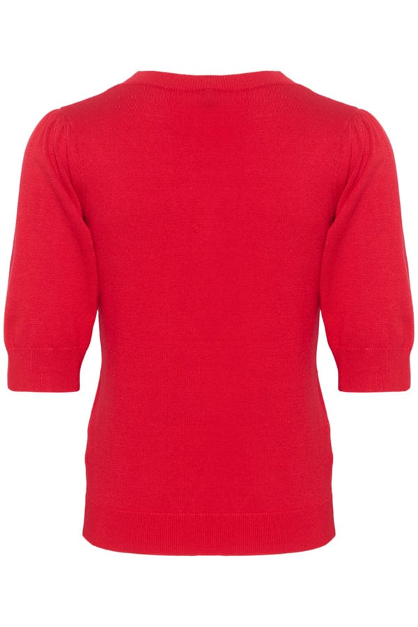 Culture Short Sleeved Fine Knit Red