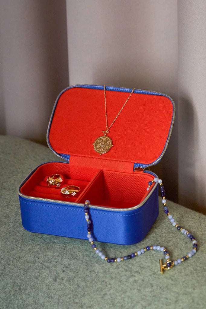 Estella Bartlett Satin Mini Jewellery Box Bright Blue