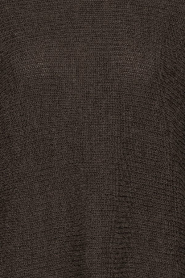 Fransa Batwing Ribbed Jumper Deep Brown