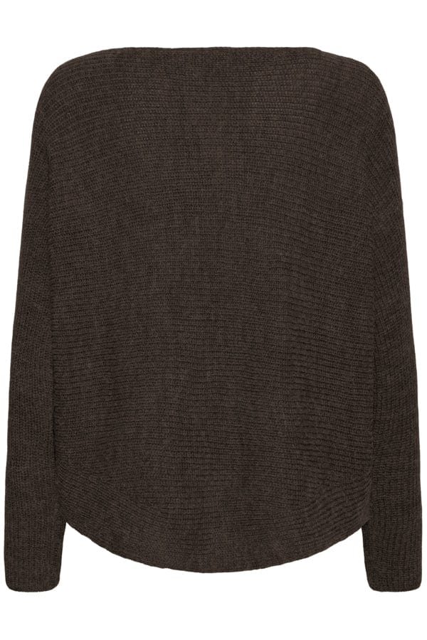 Fransa Batwing Ribbed Jumper Deep Brown