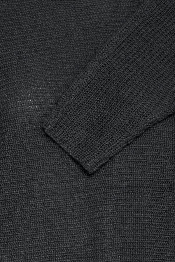 Fransa Batwing Ribbed Jumper Phantom Grey