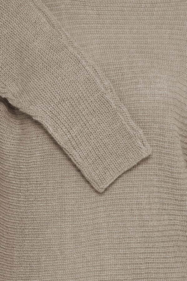 Fransa Batwing Ribbed Jumper Taupe