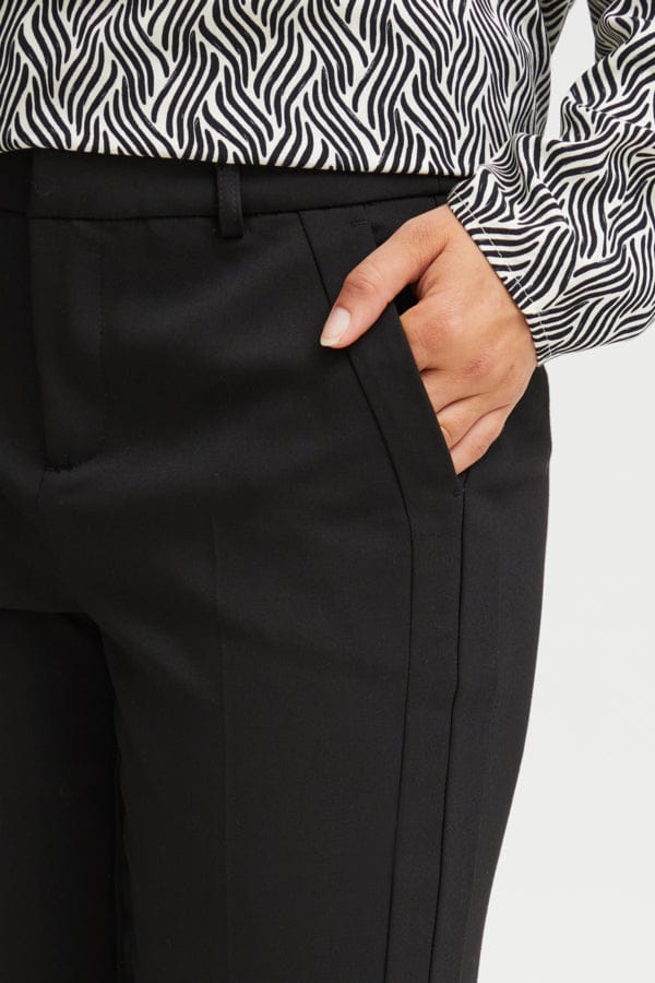 Fransa Black Tailored Trousers Black