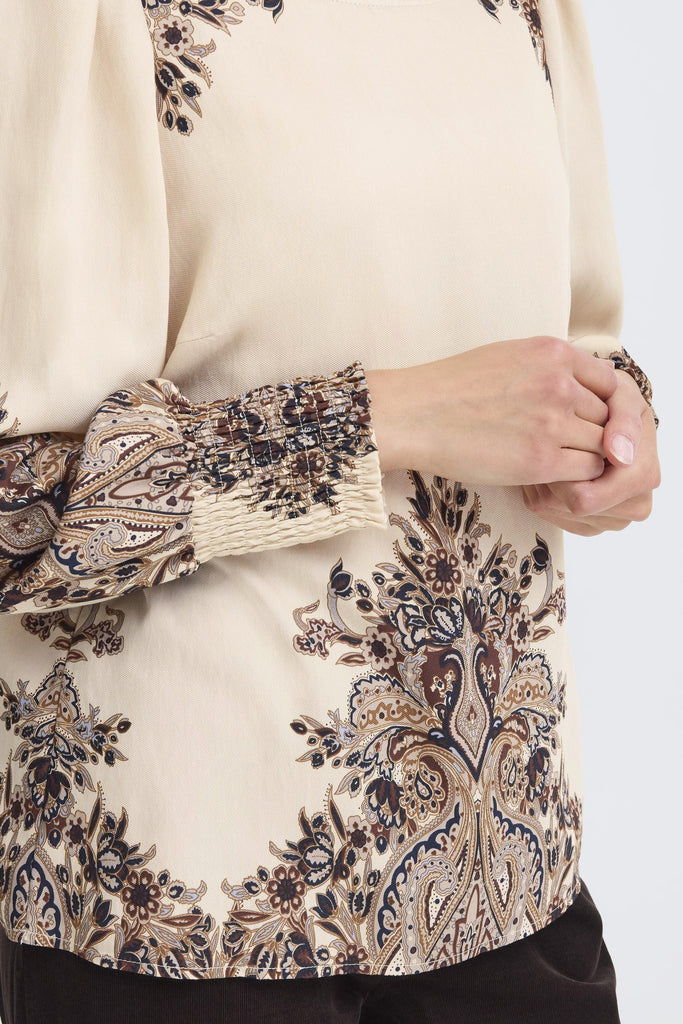 Fransa Blouse Ivory Multi