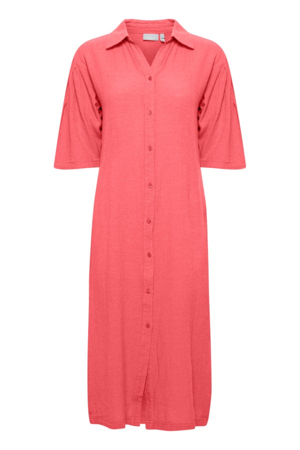 Fransa Cotton Blend Dress Geranium