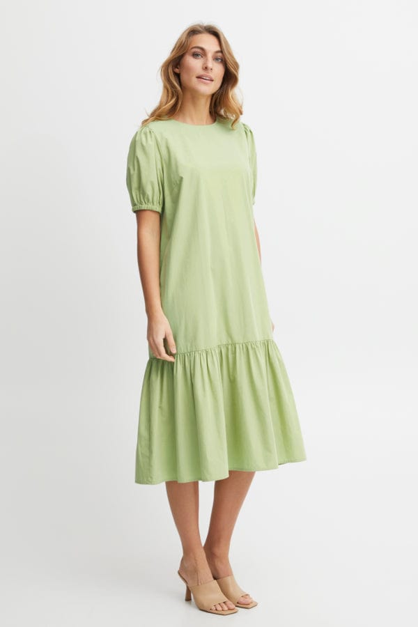 Fransa Cotton Tiered Dress Mint Green