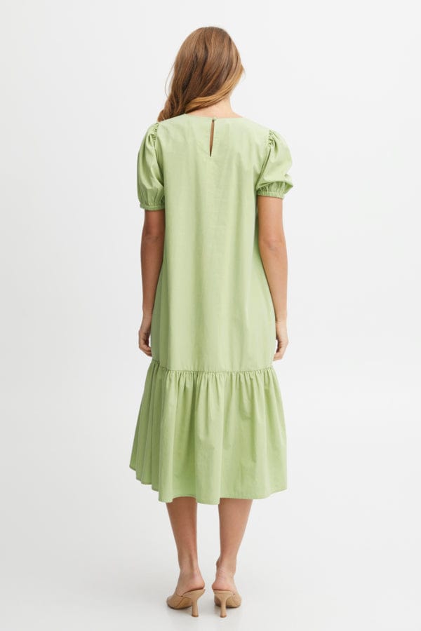 Fransa Cotton Tiered Dress Mint Green