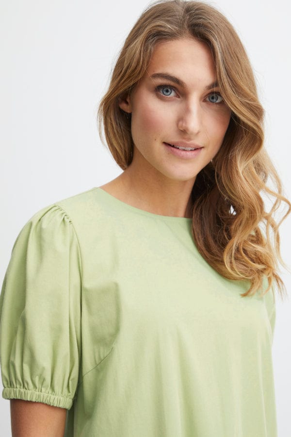 Fransa Cotton Tiered Dress Mint Green